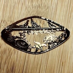 Wild Byrde Ocean Sea Life Brooch Pin Crab Star Fish Sea Shells Eclectic Hammered